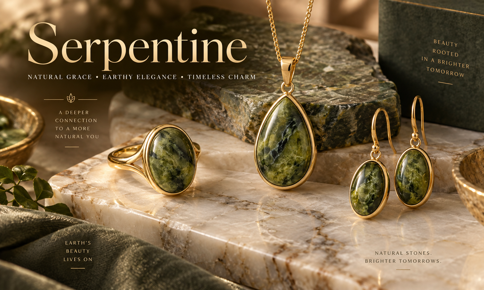 Serpentine Gemstone Jewelry