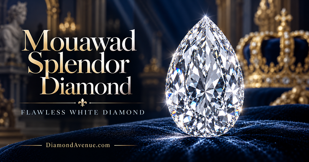Mouawad Splendor Diamond - 101.84-carat D-color Internally Flawless pear-shaped diamond